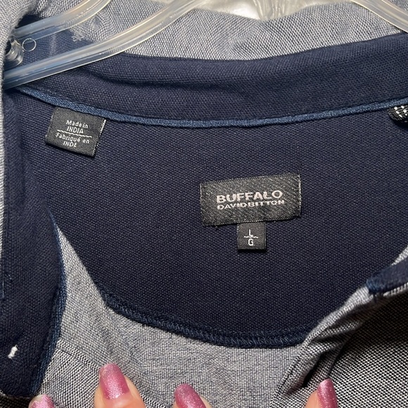 Buffalo by David Bittom light, blue polo shirt, size large - Picture 2 of 7